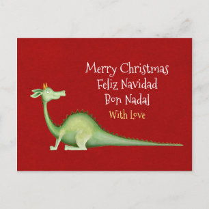 Dragon: Feliz navidad ・ Bon nadal ・ Kerstmis Briefkaart
