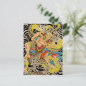 DRAGON FIGHT - JAPANSE  ART BRIEFKAART (Staand voorkant)