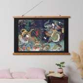 Dragon Fights Tiger, Toyokuni, Ukiyo-e Hangend Wandkleed (Slaapkamer)