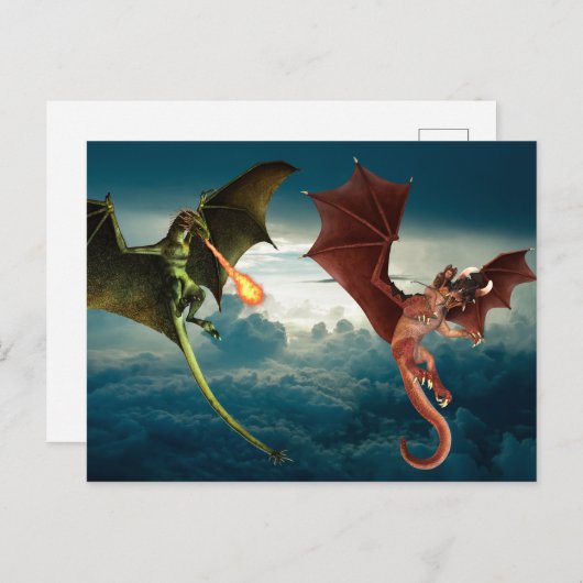 Dragon Fire Battle Fantasy Briefkaart (Voorkant / Achterkant)