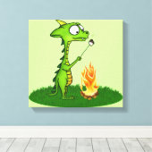 Dragon Fire Canvas Afdruk (Insitu (Houten vloer))