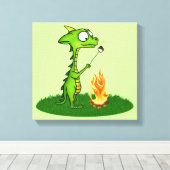 Dragon Fire Canvas Afdruk (Insitu (Houten vloer))