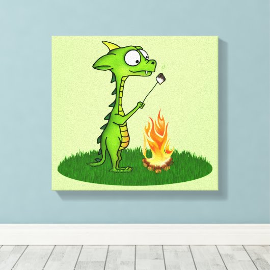 Dragon Fire Canvas Afdruk (Insitu (Houten vloer))