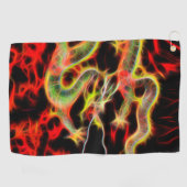 Dragon Fire Decor op een Golfhanddoek (Horizontaal)