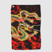 Dragon Fire Decor op een Golfhanddoek (Voorkant)