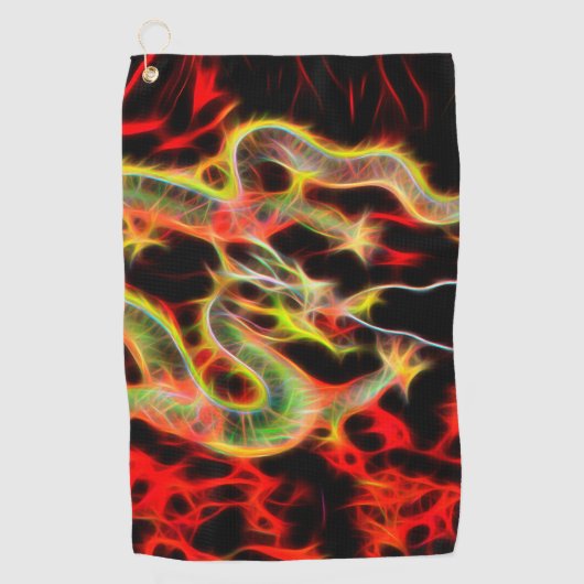 Dragon Fire Decor op een Golfhanddoek (Voorkant)