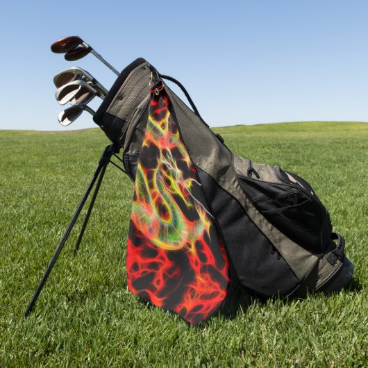 Dragon Fire Decor op een Golfhanddoek (Groen)