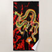 Dragon Fire Decor op een Strandlaken (Voorkant)