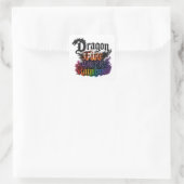 Dragon Fire Donkere Regenboog Typografie Sticker (Tas)