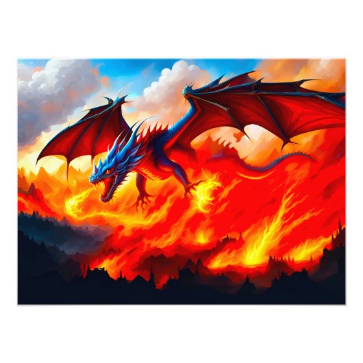 Dragon Fire Foto Afdruk (Voorkant)