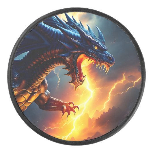 Dragon Fire Lightning Fight 2 Hockey Puck (Voorkant)