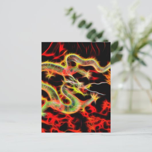 Dragon Fire on Lucky Energy Briefkaart (Staand voorkant)