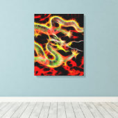 Dragon Fire on Lucky Energy Canvas Afdruk (Insitu (Houten vloer))