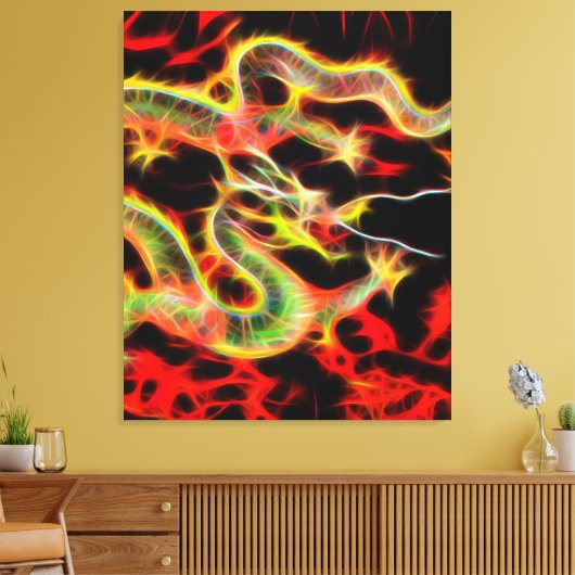 Dragon Fire on Lucky Energy Canvas Afdruk (Insitu (Woonkamer))