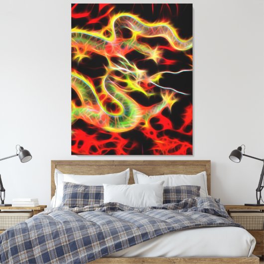 Dragon Fire on Lucky Energy Canvas Afdruk (Insitu (Slaapkamer))