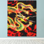 Dragon Fire on Lucky Energy Canvas Afdruk (Insitu (Houten vloer))