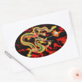 Dragon Fire on Lucky Energy Ovale Sticker (Envelop)