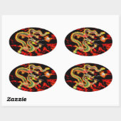 Dragon Fire on Lucky Energy Ovale Sticker (Vel)