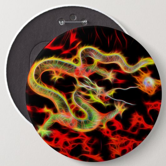 Dragon Fire on Lucky Energy Ronde Button 6,0 Cm (Voorkant /achterkant)