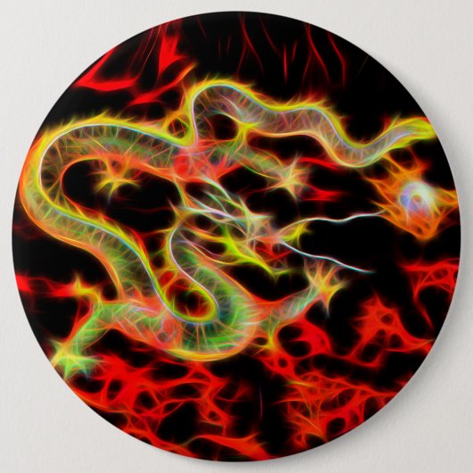 Dragon Fire on Lucky Energy Ronde Button 6,0 Cm (Voorkant)