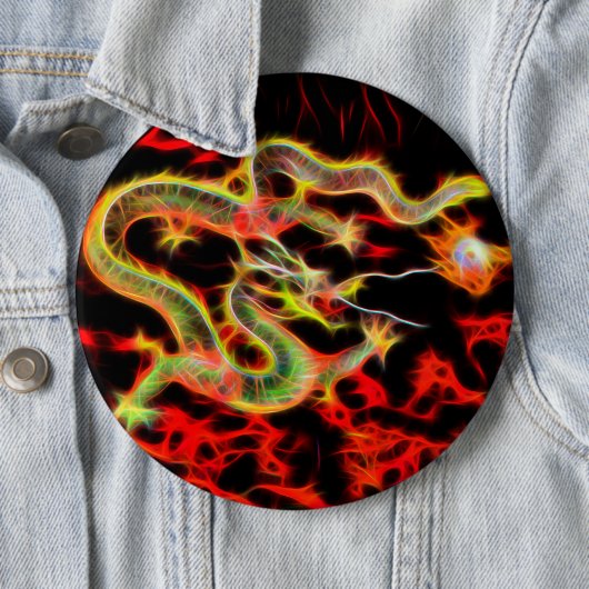Dragon Fire on Lucky Energy Ronde Button 6,0 Cm (In situ)