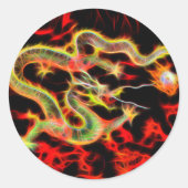 Dragon Fire on Lucky Energy Ronde Sticker (Voorkant)