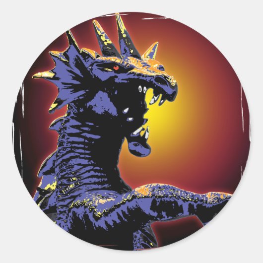 Dragon Fire Ronde Sticker (Voorkant)