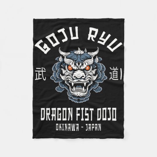 Dragon Fist Dojo Goju Ryu Karate Fleece Deken (Voorkant)