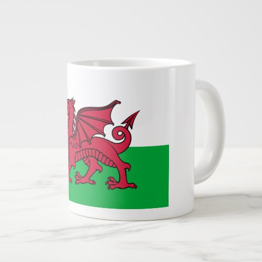 Dragon Flag of Wales, Celtic Welsh National Flag Grote Koffiekop (Voorkant rechts)