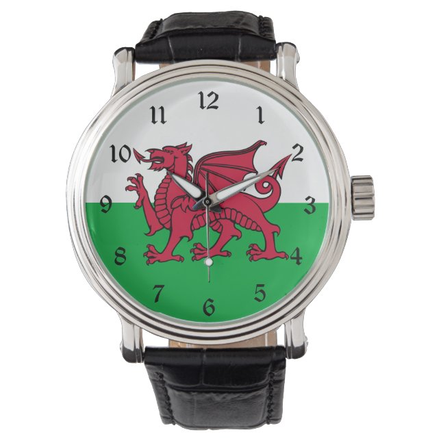 Dragon Flag of Wales, Celtic Welsh National Flag Horloge (Voorkant)