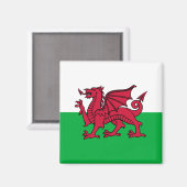 Dragon Flag of Wales, Celtic Welsh National Flag Magneet (Voorkant / Achterkant)