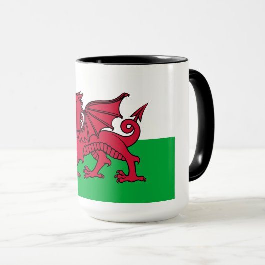 Dragon Flag of Wales, Celtic Welsh National Flag Mok (Voorkant rechts)