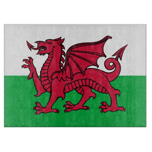 Dragon Flag of Wales, Celtic Welsh National Flag Snijplank (Voorkant)