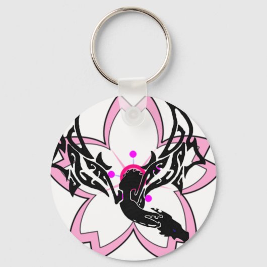 Dragon Flower Cherry Blossom Sleutelhanger (Voorkant)