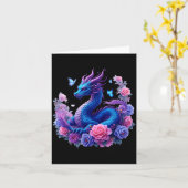 Dragon Flowers Beautiful Art Colorful Graphic Kaart (Gele Bloem)