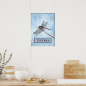 Dragon Fly, BEDANKT, voeg tekst toe Poster (Keuken)
