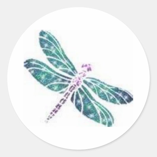 Dragon Fly Ronde Sticker (Voorkant)