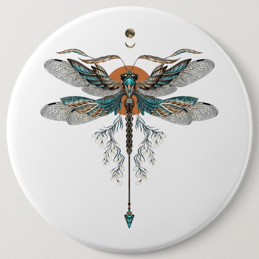 Dragon Fly Tattoo Ronde Button 6,0 Cm (Voorkant)