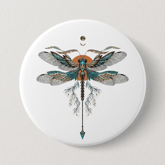 Dragon Fly Tattoo Ronde Button 7,6 Cm (Voorkant)