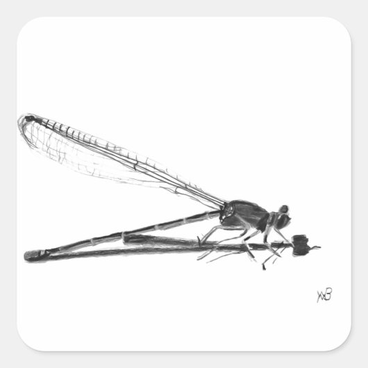Dragon Fly Vierkante Sticker (Voorkant)