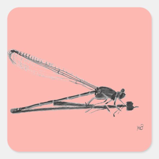 Dragon Fly Vierkante Sticker (Voorkant)