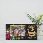 Dragon-fotokaart Feestdagenkaart (Staand voorkant)