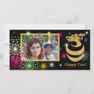 Dragon-fotokaart Feestdagenkaart