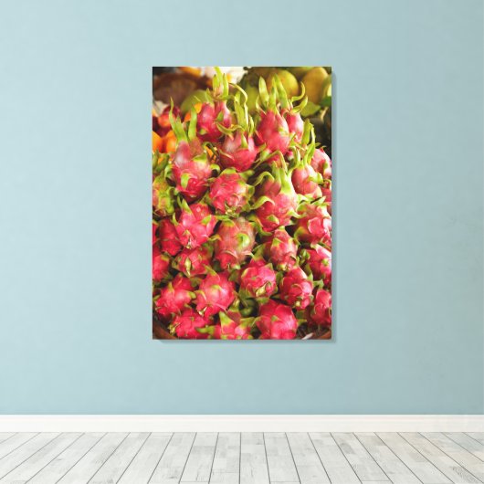 Dragon Fruit | Can Duoc Market Canvas Afdruk (Insitu (Houten vloer))