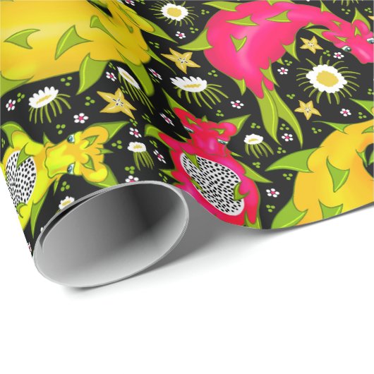 Dragon Fruit Dragons - tropisch feest Cadeaupapier (Rol Hoek)