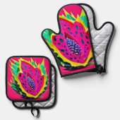 Dragon Fruit Dream Ovenwant & Pannenlap Set (Voorkant / Achterkant)