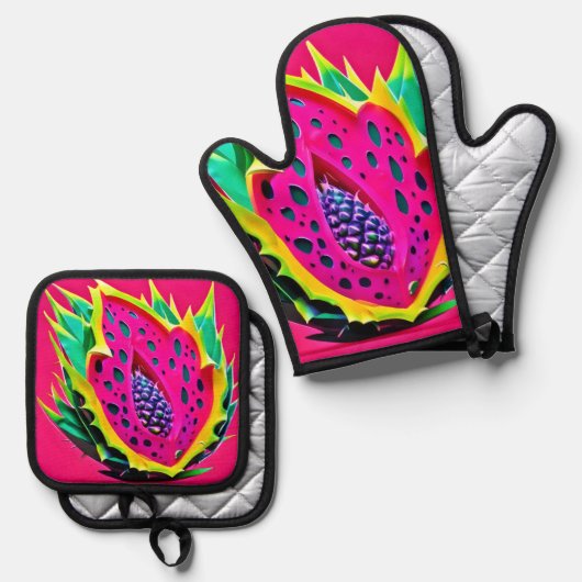 Dragon Fruit Dream Ovenwant & Pannenlap Set (Voorkant / Achterkant)