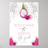 Dragon Fruit Elegant Baby Sprinkle Welkomstbord Poster (Voorkant)