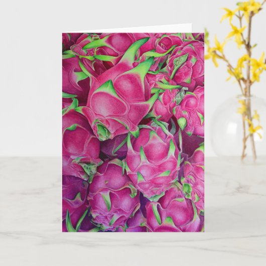 Dragon Fruit Kaart (Gele Bloem)