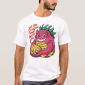 Dragon Fruit Karakter Genieten van een Lekkere Tra T-shirt (Voorkant)